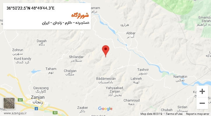 روستای شورازگاه بر روی نقشه