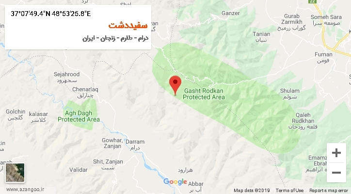 روستای سفیددشت بر روی نقشه