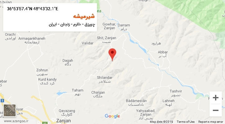 روستای شیرمیشه بر روی نقشه