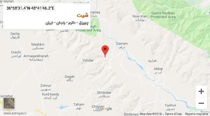 روستای شیت بر روی نقشه