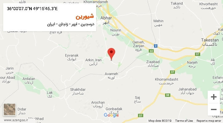 روستای شیورین بر روی نقشه