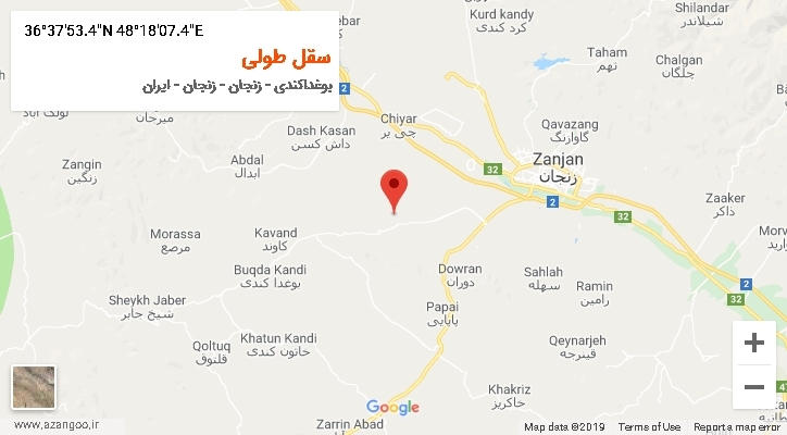 روستای سقل طولی بر روی نقشه