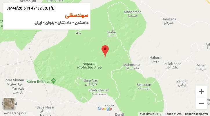 روستای سهندسفلی بر روی نقشه