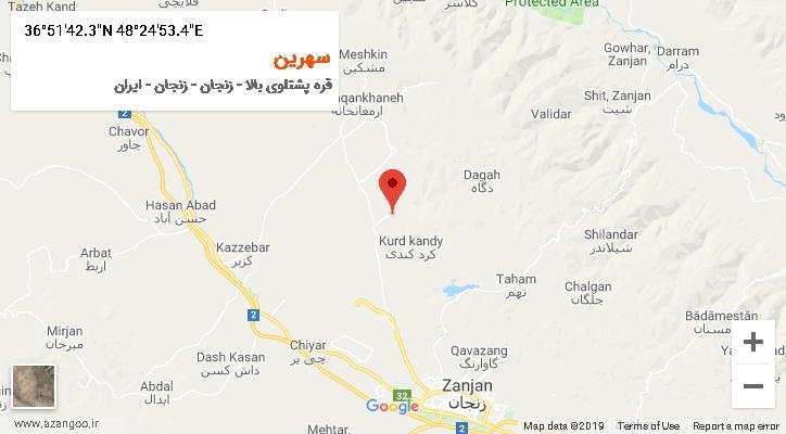 روستای سهرین بر روی نقشه