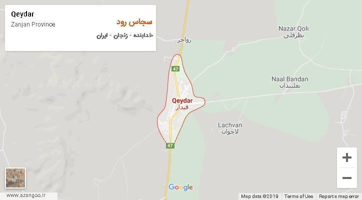 دهستان سجاس رود بر روی نقشه