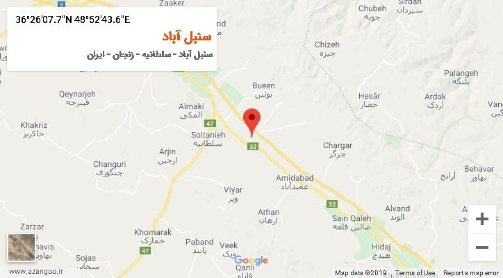روستای سنبل آباد بر روی نقشه