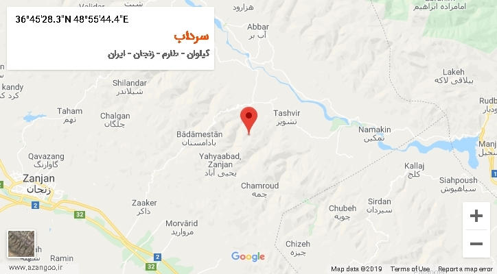 روستای سرداب بر روی نقشه
