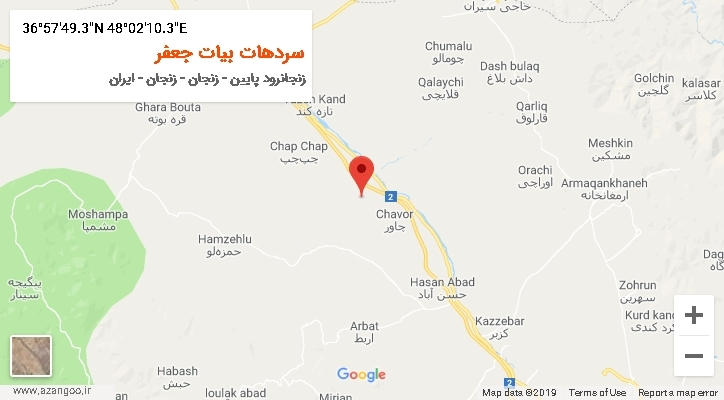 روستای سردهات بیات جعفر بر روی نقشه