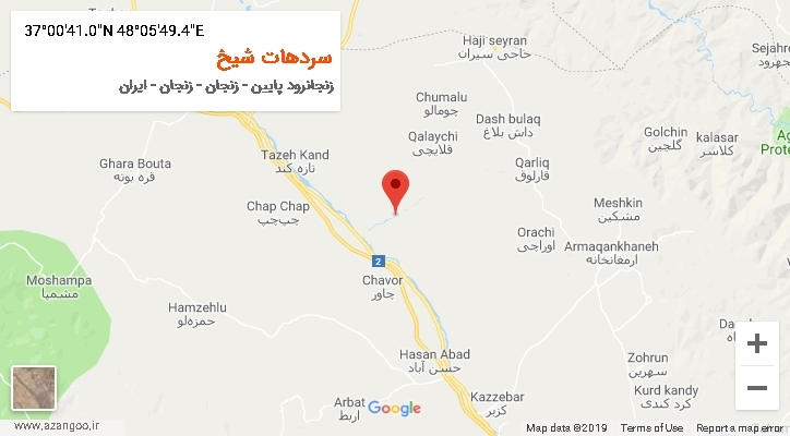 روستای سردهات شیخ بر روی نقشه