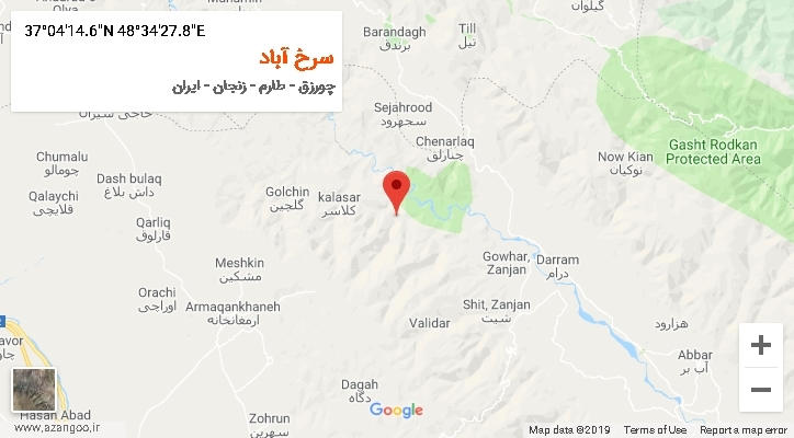 روستای سرخ آباد بر روی نقشه