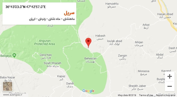 روستای سرپل بر روی نقشه