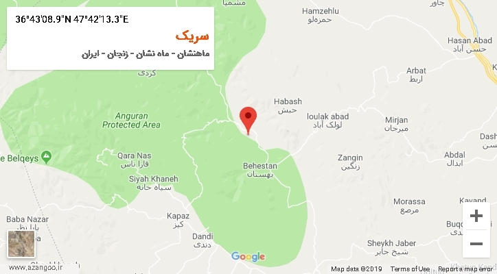 روستای سریک بر روی نقشه