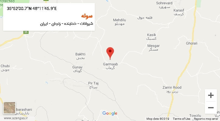 روستای سوله بر روی نقشه