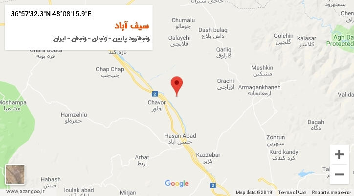 روستای سیف آباد بر روی نقشه