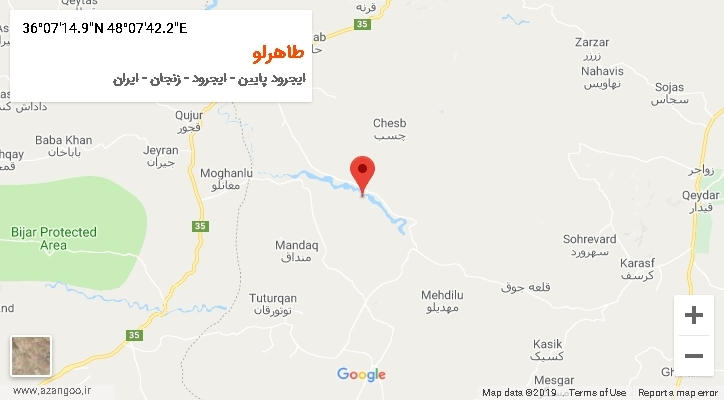 روستای طاهرلو بر روی نقشه