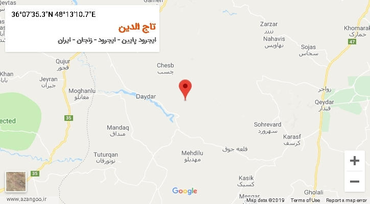 روستای تاج الدین بر روی نقشه
