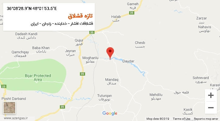 روستای تازه قشلاق بر روی نقشه