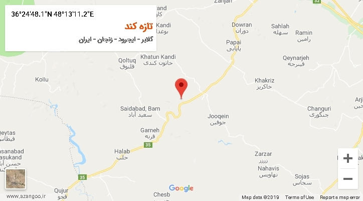 روستای تازه کند بر روی نقشه