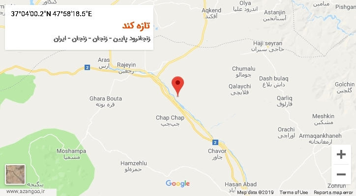 روستای تازه کند بر روی نقشه