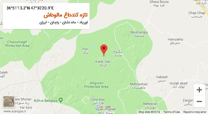 روستای تازه کندداغ مالوداش بر روی نقشه