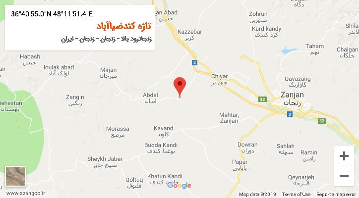 روستای تازه کندضیاآباد بر روی نقشه