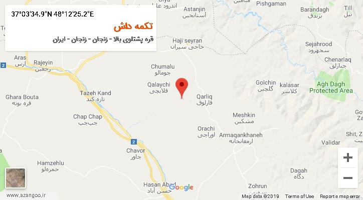 روستای تکمه داش بر روی نقشه