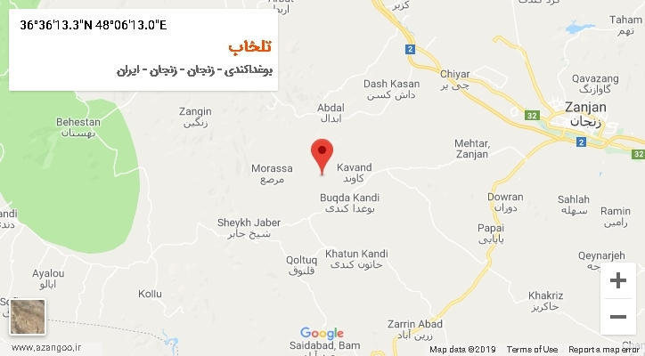روستای تلخاب بر روی نقشه