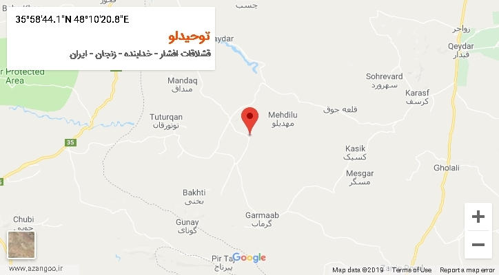 روستای توحیدلو بر روی نقشه