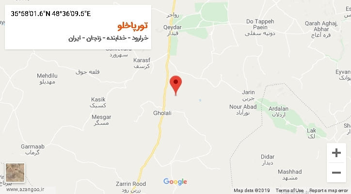 روستای تورپاخلو بر روی نقشه