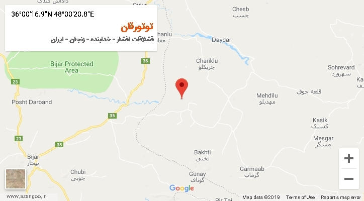 روستای توتورقان بر روی نقشه