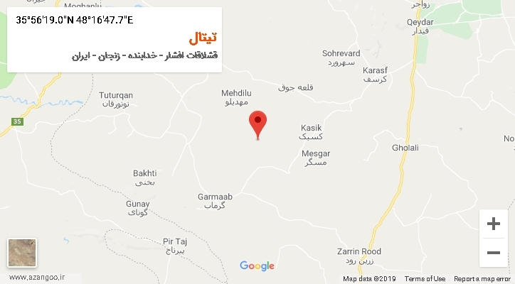 روستای تیتال بر روی نقشه