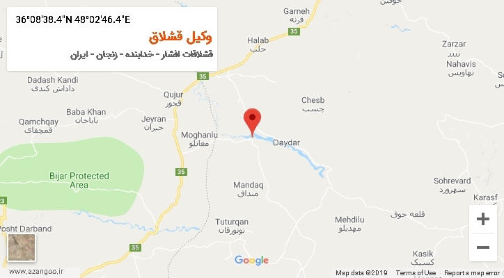 روستای وکیل قشلاق بر روی نقشه