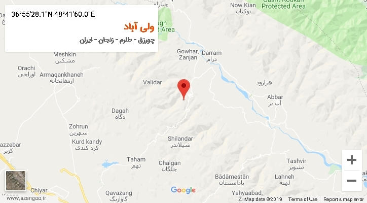 روستای ولی آباد بر روی نقشه