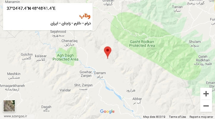 روستای وناب بر روی نقشه