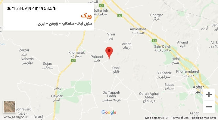 روستای ویک بر روی نقشه