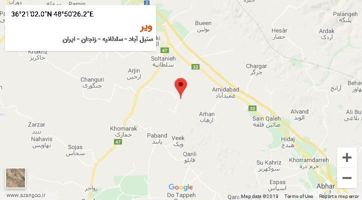 روستای ویر بر روی نقشه