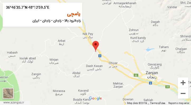 روستای یامچی بر روی نقشه