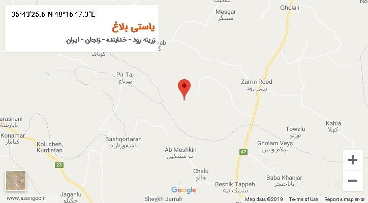 روستای یاستی بلاغ بر روی نقشه
