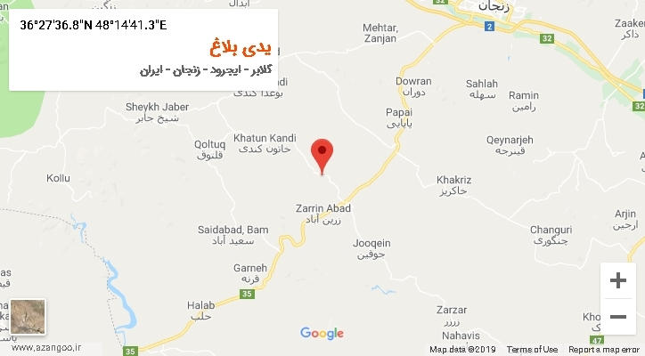 روستای یدی بلاغ بر روی نقشه