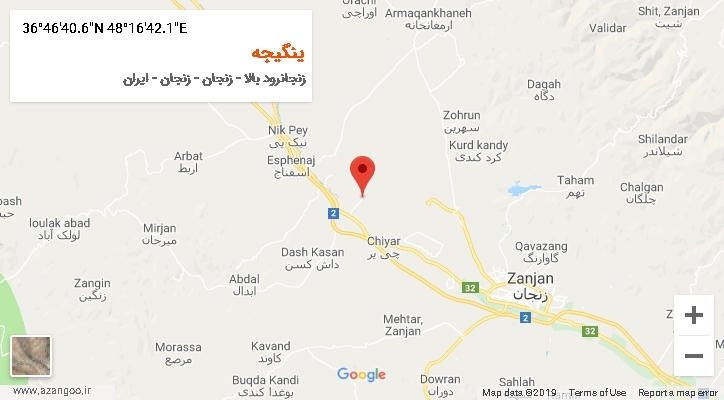 روستای ینگیجه بر روی نقشه