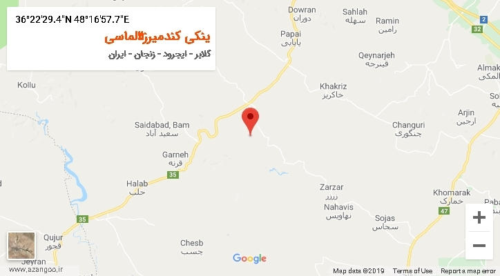 روستای ینکی کندمیرزاالماسی بر روی نقشه