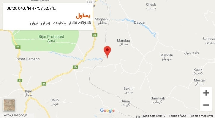 روستای یساول بر روی نقشه