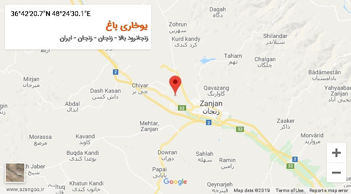 روستای یوخاری باغ بر روی نقشه