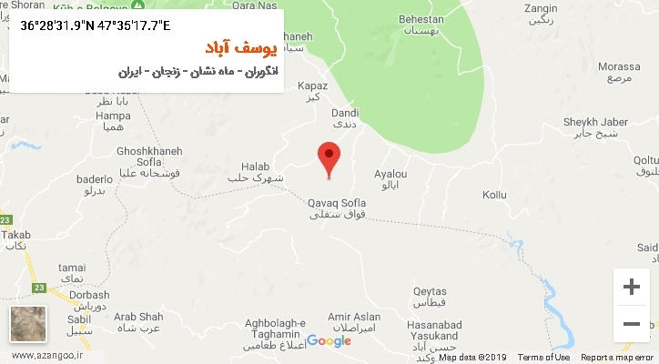 روستای یوسف آباد بر روی نقشه