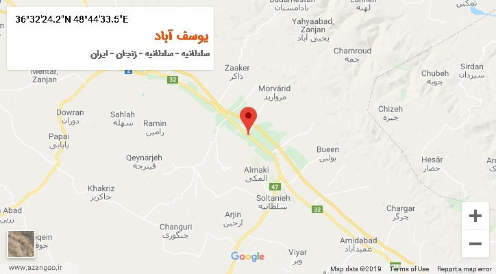 روستای یوسف آباد بر روی نقشه
