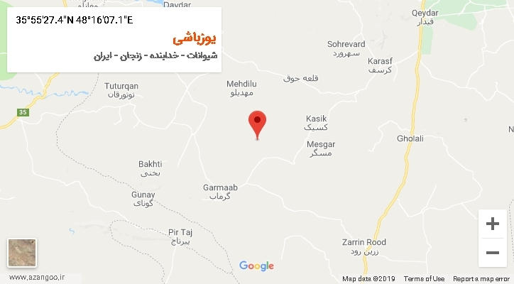 روستای یوزباشی بر روی نقشه
