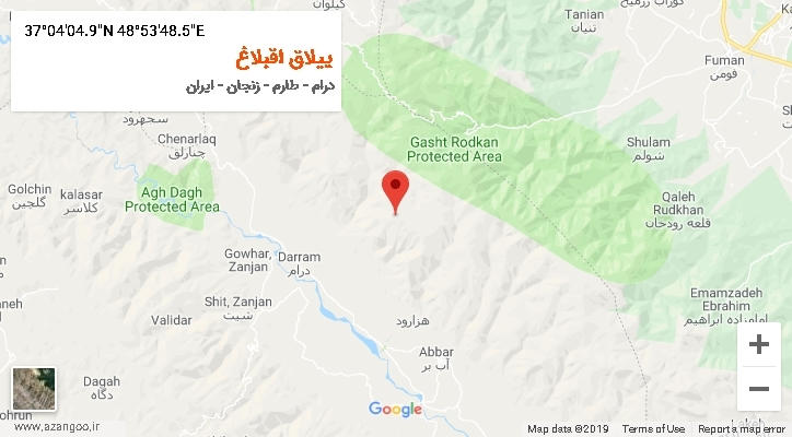 روستای ییلاق اقبلاغ بر روی نقشه
