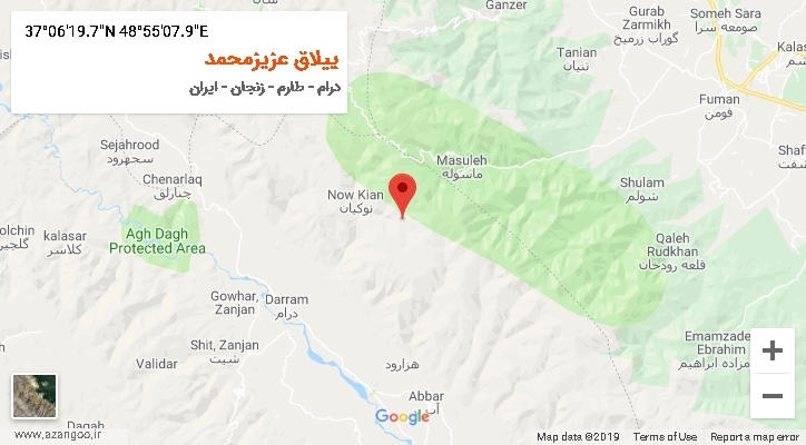 روستای ییلاق عزیزمحمد بر روی نقشه