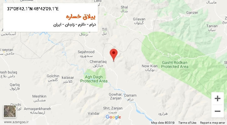 روستای ییلاق خساره بر روی نقشه