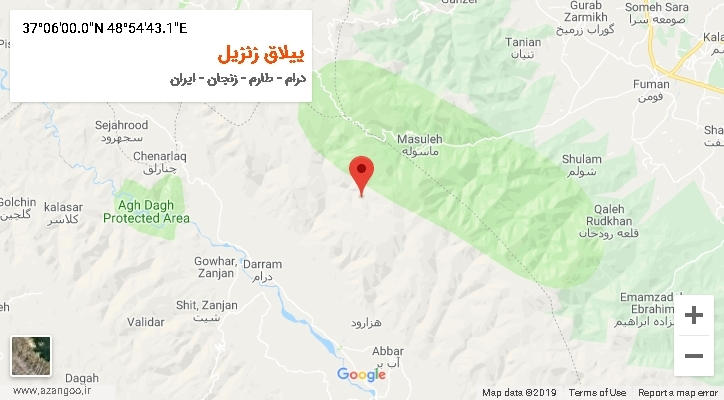 روستای ییلاق زنزیل بر روی نقشه